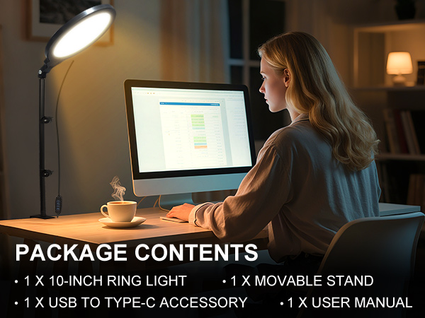 desk ring light with stand
