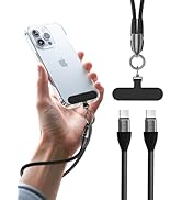 Yossos Phone Lanyard Wrist Strap Charging Cable USB C to USB C PD240W 1FT (1 Pack)Short USB C Cab...
