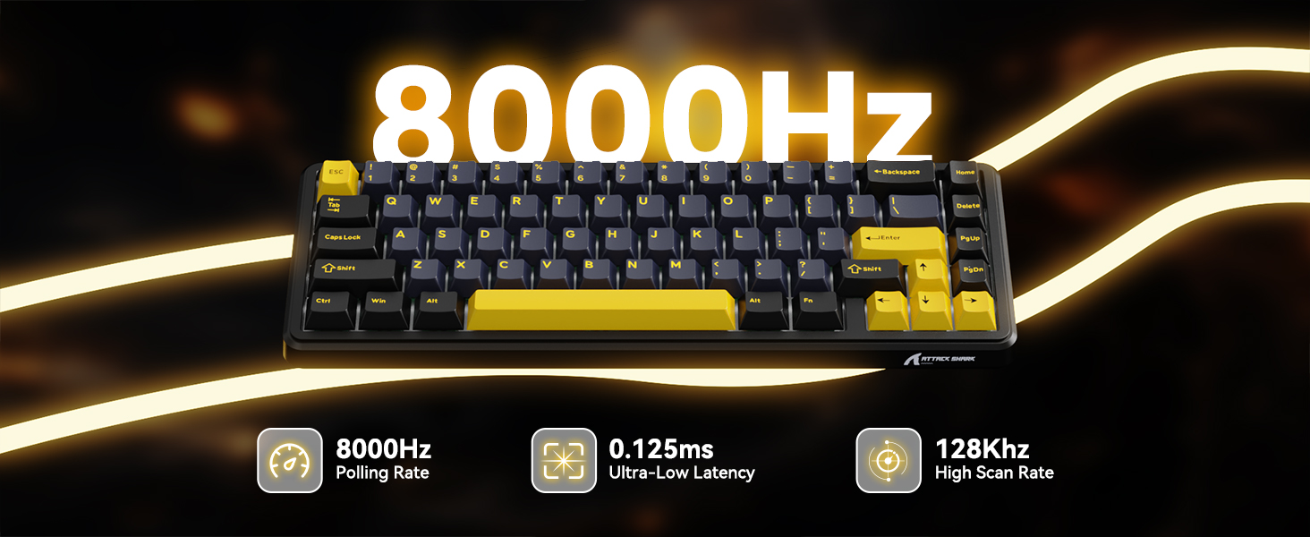 ATTACK SHARK X65 HE RT Mechanical Gaming Keyboard with Dynamic Keystrokes for Esport Gamers