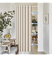 HMYI Faux Linen 100% Blackout Curtains 96 Inches Long, Approximate Pinch Pleated Look Thermal Ins...
