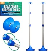 Boat Cover Support Pole, Adjustable Support System for Jon Boats, Pontoons, Aluminum Tarps, Bimin...