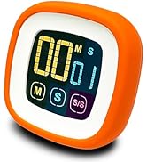 CREAVIVA Digital Kitchen Timer (Protective Silicone Case) - Touch Control, Large Backlit LCD Disp...