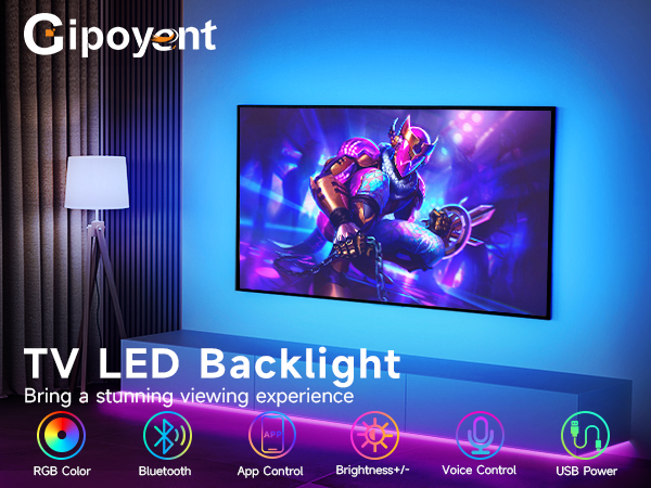 gipoyent tv led lights