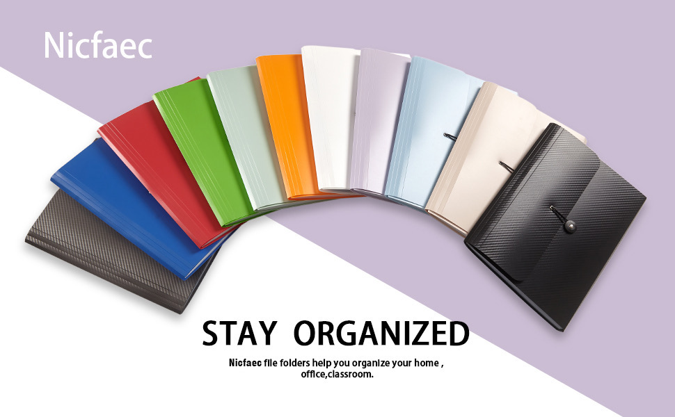 Nicfaec Expanding File Folder with 13 Pockets, 8.2in x 11in