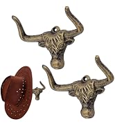PH PandaHall 2pcs Cowboy Hat Rack for Wall, 5.12x4.13 Inch Cowboy Hats Holder Antique Bronze West...