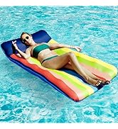 FindUWill Pool Floats Raft- 72" X 37" Extra Large Fabric-Covered Pool Floats for Adults, Inflatab...