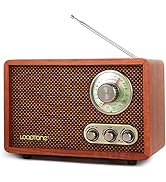LoopTone USB SD Multifunction AM FM Vintage Radio with Bluetooth Speaker,Retro Wood Table Radio f...