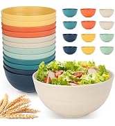 UUGLAM 12 PCS Unbreakable Cereal Bowls Set, 26 Oz Wheat Straw Bowl Sets, Microwave &amp; Dishwasher S...