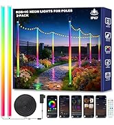 AILBTON 2-Pack 6.6FT RGB+IC Neon Ambient Light for Poles,Outdoor Clip-on Chasing Effect Lighting,...