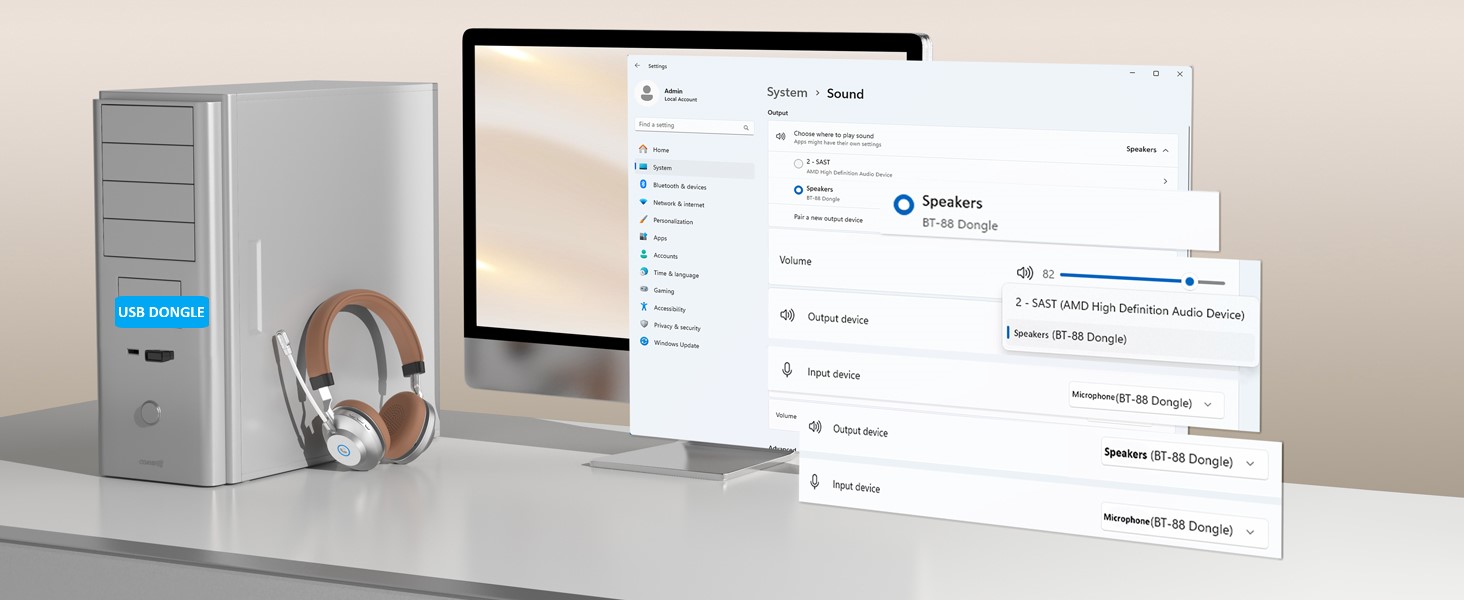 wireless headset with mic