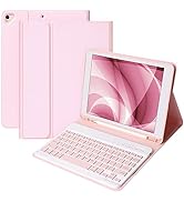 Keyboard Case for iPad 10.2" 9th 8th 7th Generation, with Detachable Bluetooth Keyboard and Penci...