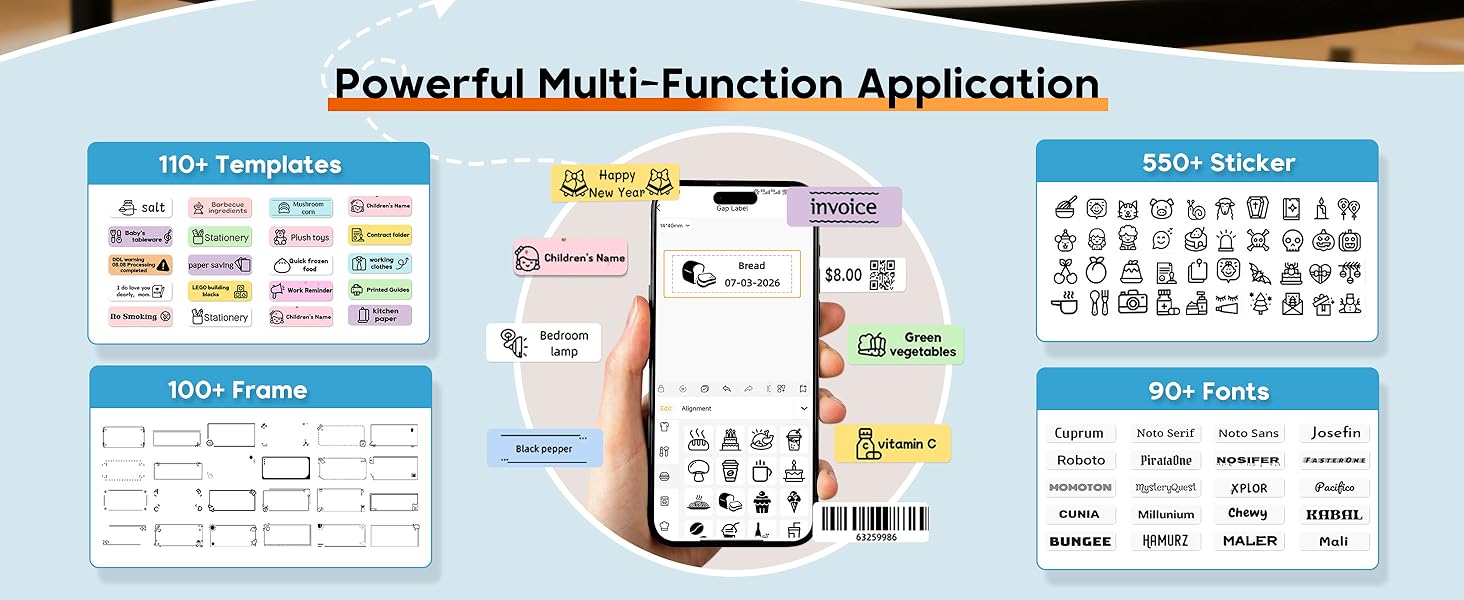 Wireless Small Label Makers with Versatile App for School Home Office Organization