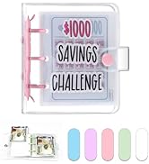 Dreamplay Mini Money Saving Binder, $1000 Money Saving Challenge Book Budget Binder with Envelope...