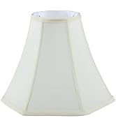 Aspen Creative 34011 Handsewn Pagoda Spider Lamp Shade in Cream Faux Silk Fabric (5" x 12" x 9-3/4")