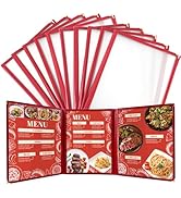 FLKQC Clear Restaurant Menu Covers, Letter Size Holders 3page-6view, Recipe Menu Covers Transpare...