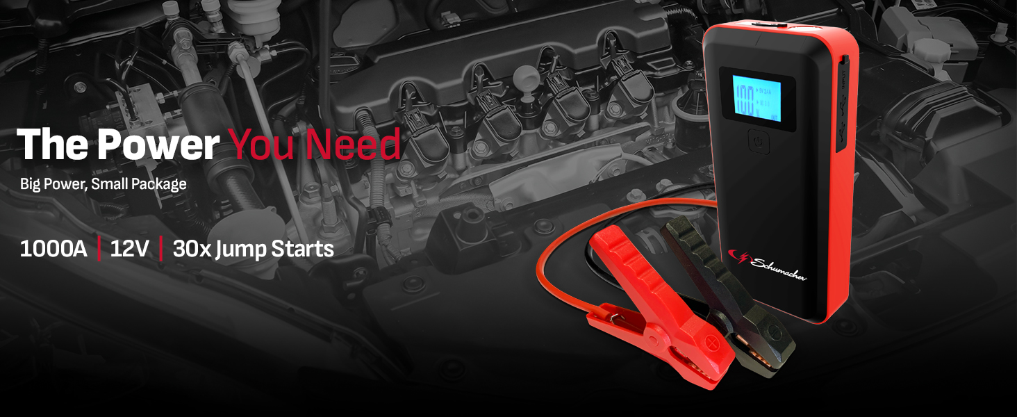 Schumacher SL1639 1000A 12V Lithium Portable Power Pack and Jump Starter 