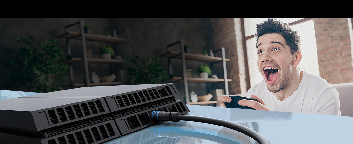 BLUERIGGER high speed gaming hdmi cable extender stable signal gaming consoles roku nintendo switch