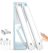 16 Inch Under Cabinet Light, Hand Wave Sensor LED Cabinet Lighting, Rechargeable Wireless Closet ...