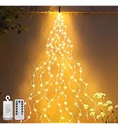 ZNYCYE 1 Pack Battery Operated Fairy Lights with Timer, Waterproof Waterfall Flash Lights 8 Modes...