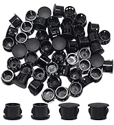 BOPOREAE 50PCS 1/2"(13mm) Hole Plugs Black Plastic Flush Type Panel Plugs Snap in Locking Hole Tu...