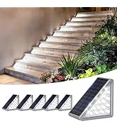 JEJOT Grey Solar Step Light Outdoor Stair Lights, Deck Lights Outdoor Powered IP65 Waterproof, 65...