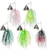 FREE FISHER 5 Pcs Bass Spinner Baits Buzz Bait Hard Metal Fishing Jigs for Bass Trout Pike Salmon...