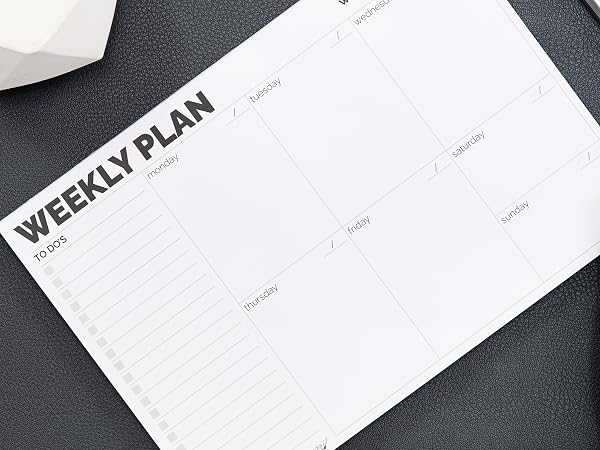 weekly planner pad, weekly planner notepad, weekly planner desk pad