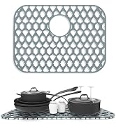 Sink Protectors for Kitchen Sink 19"x14", Large Farmhouse Silicone Sink Mat Grid Rack for Bottom ...