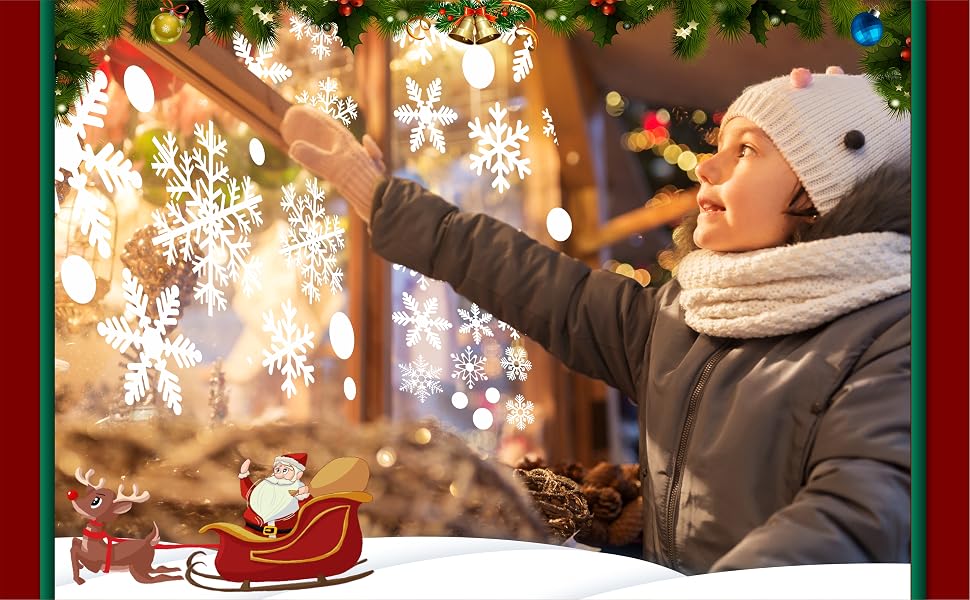 christmas window clings