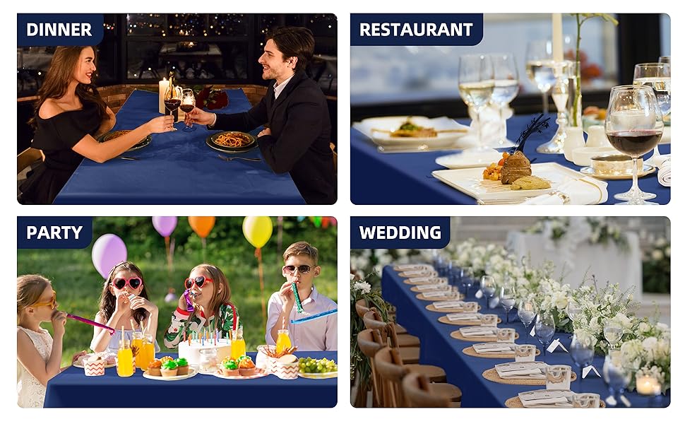 navy blue tablecloth