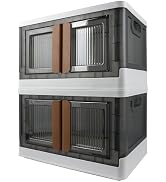 AssHMKIT Storage Bin, Cabinet Box, Home Organizer, 2 Pack, 8.4 Gallon Medium capacity, Foldable F...