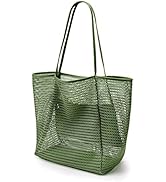 KALIDI Beach Mesh Tote Bag, Casual Tote Bag Hobo Women Foldable MAX 23L Shoulder Bag For Beach Pi...