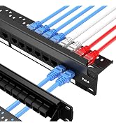 LinkNexa 24 Port Cat6 Patch Panel, 10G Pass-Through Keystone RJ45 Coupler, UTP 19-Inch 1U Patch P...