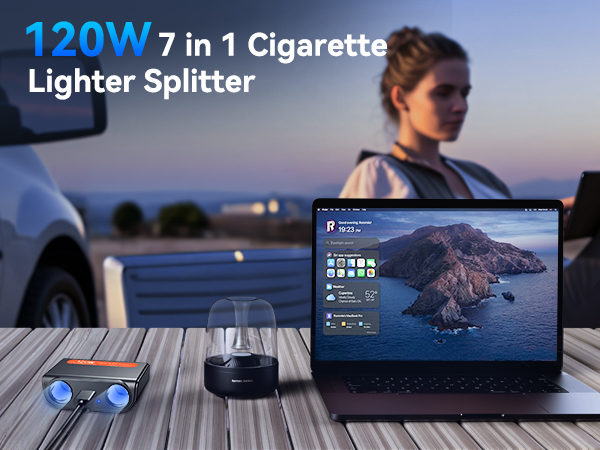 Car Cigarette Lighter Splitter Adapter