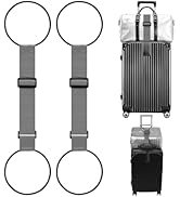 4 Pack Add A Bag Luggage Straps - Elastic Travel Bungees for Attaching Purses &amp; Bags to Suitcase ...