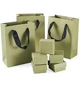 Craftdady 5 Sets Square Jewelry Gift Boxes 2.1" x 2.1" x 1.3" with Paper Gift Tote Bags Square Pa...