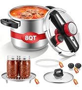 VEVOR Pressure Cooker, 8Qt Pressure Cooker Stainless Steel, Pressures Canner with Steaming Rack, ...