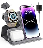 JARGOU Fabric Travel 3 in 1 Charging Station for Apple Charging Station for Multiple Devices for ...