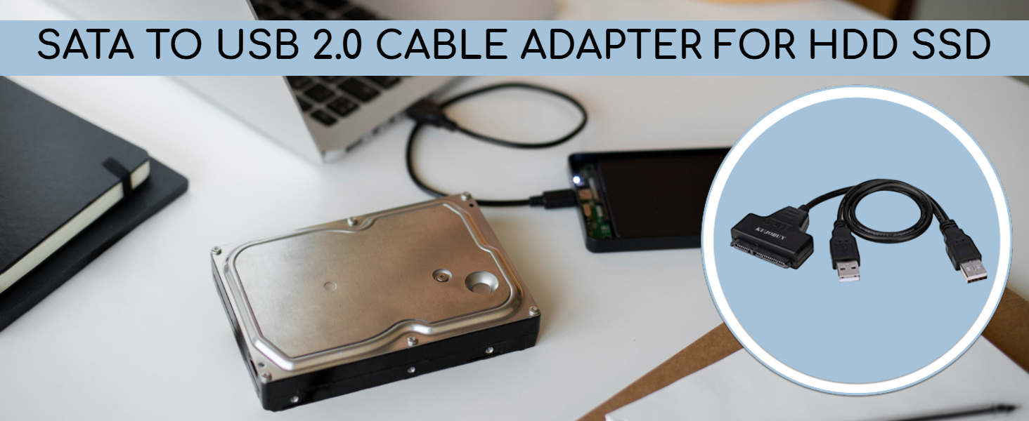 SATA to USB 2.0 Cable Adapter for 2.5&amp;#34; HDD SSD