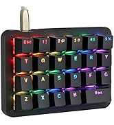 Koolertron One Handed Macro Mechanical Keyboard, RGB LED Backlit Portable Mini One-Handed Mechani...