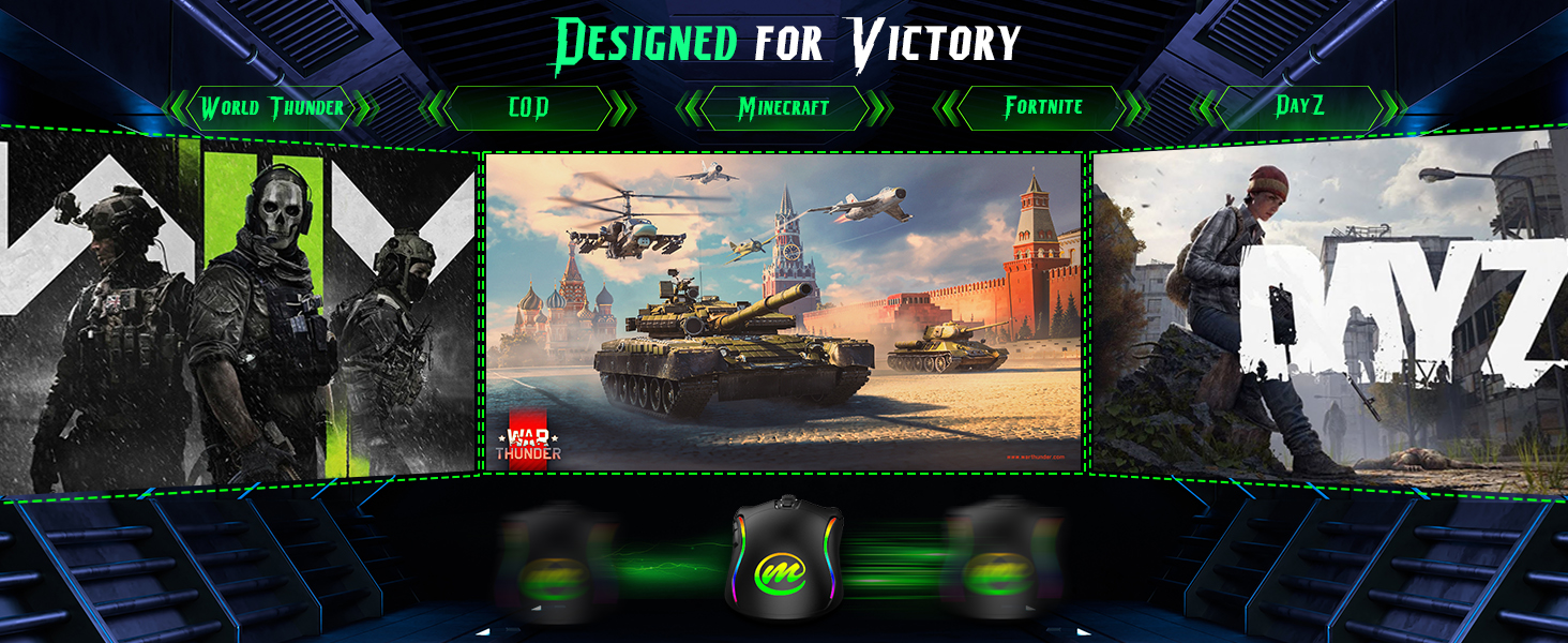 wired gaming mouse for claw grip