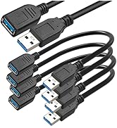 SaiTech IT 4 Pack 15cm Short USB 3.0 Male A to Female A Extension Cable 5GBps for Laptop/PC/Mac/P...