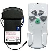 YukiHalu Universal Ceiling Fan Remote Control Kit, 3 Fan Speeds and Light Dimmer, UL Listed