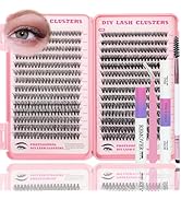 Lash Clusters Kit, 560 Pcs Eyelashes Clusters Kit 9-16mm Individual Lash Extension Kit D Curl Flu...