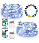 TenSteed Fairy Lights Battery Operated Twinkle Lights with Multicolor Changing, 50 LED, 16.4Ft Si...