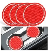 4PCS Bling Car Cup Coaster, 2.75 Inch Auto Car Cup Holder Insert Coasters Silicone Anti-Slip Crys...