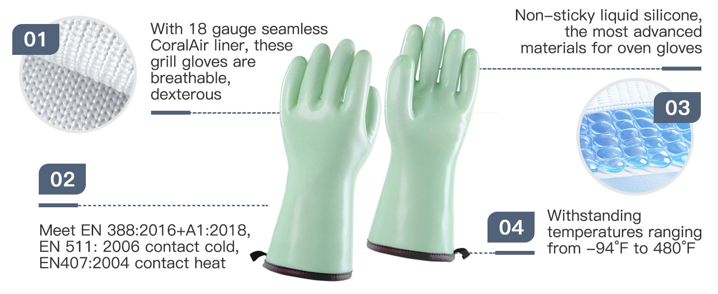 Liquid Silicone Oven Mitts Gloves