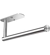 TOFIIGREM Adhesive Paper Towel Holder Under Cabinet Wall Mount for Kitchen Paper Towel, Silvr Pap...