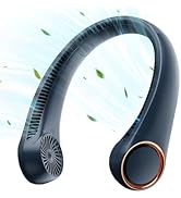 Gaiatop Portable Neck Fan Rechargeable, Hands-Free 360° Cooling, 17hrs Runtime, Battery Powered P...