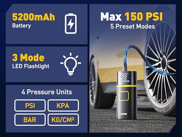 portable tire inflator for car